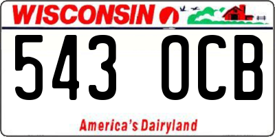 WI license plate 543OCB