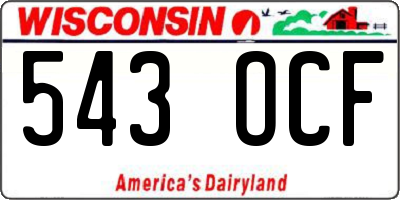 WI license plate 543OCF