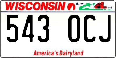 WI license plate 543OCJ