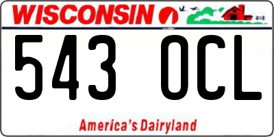 WI license plate 543OCL