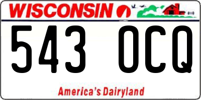 WI license plate 543OCQ