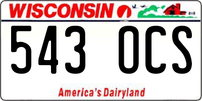 WI license plate 543OCS