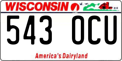 WI license plate 543OCU