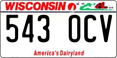 WI license plate 543OCV