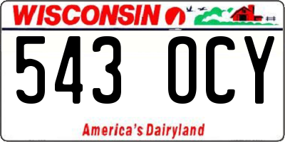WI license plate 543OCY