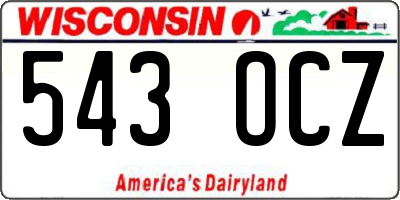 WI license plate 543OCZ