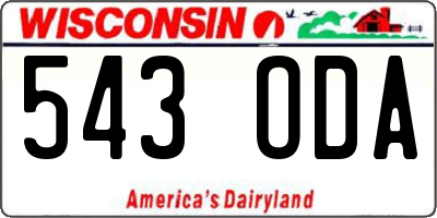 WI license plate 543ODA