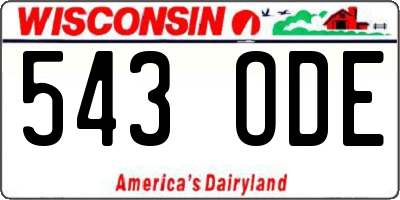 WI license plate 543ODE