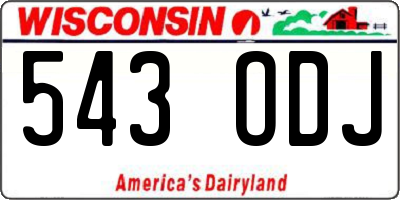 WI license plate 543ODJ