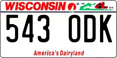 WI license plate 543ODK