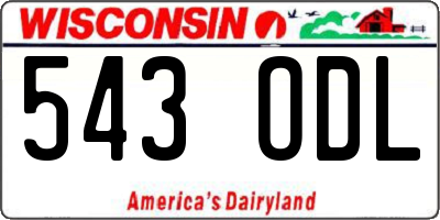 WI license plate 543ODL