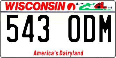 WI license plate 543ODM