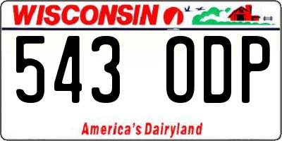 WI license plate 543ODP