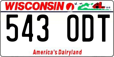 WI license plate 543ODT