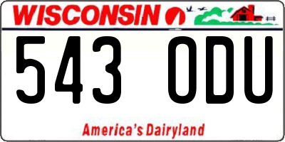 WI license plate 543ODU
