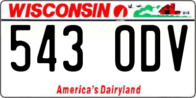 WI license plate 543ODV