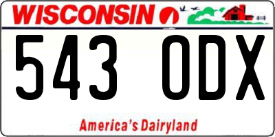 WI license plate 543ODX