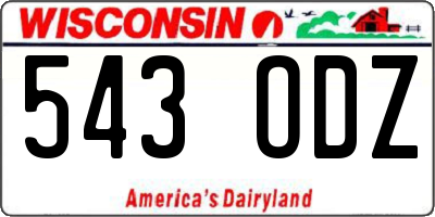 WI license plate 543ODZ