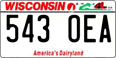 WI license plate 543OEA