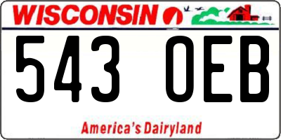 WI license plate 543OEB
