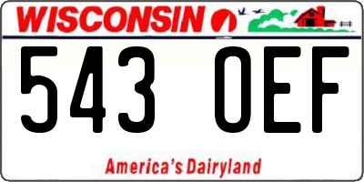 WI license plate 543OEF