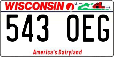 WI license plate 543OEG