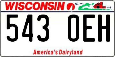 WI license plate 543OEH