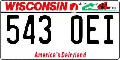 WI license plate 543OEI
