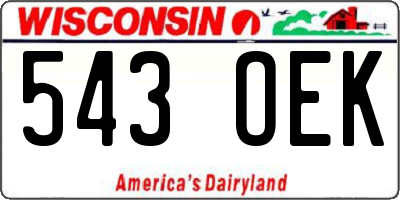 WI license plate 543OEK