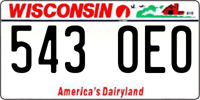 WI license plate 543OEO