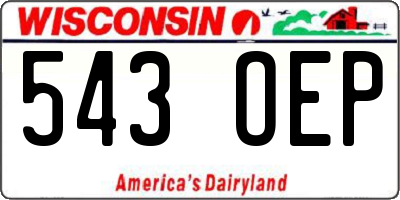 WI license plate 543OEP