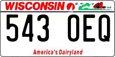 WI license plate 543OEQ