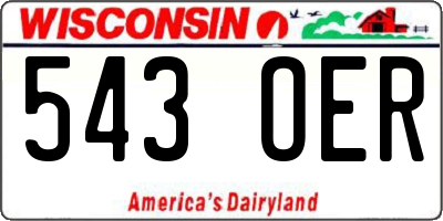 WI license plate 543OER