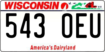 WI license plate 543OEU