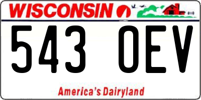 WI license plate 543OEV