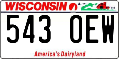 WI license plate 543OEW
