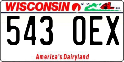 WI license plate 543OEX