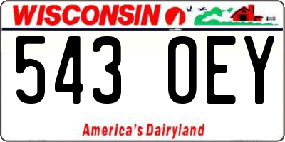 WI license plate 543OEY