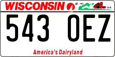 WI license plate 543OEZ