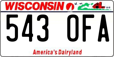 WI license plate 543OFA