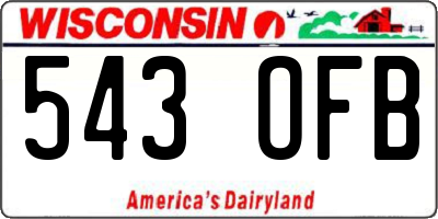 WI license plate 543OFB