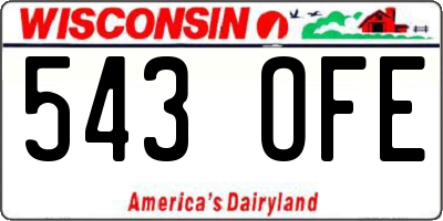 WI license plate 543OFE