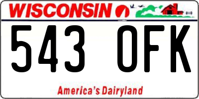 WI license plate 543OFK
