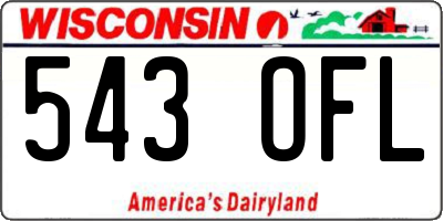 WI license plate 543OFL