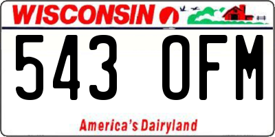 WI license plate 543OFM