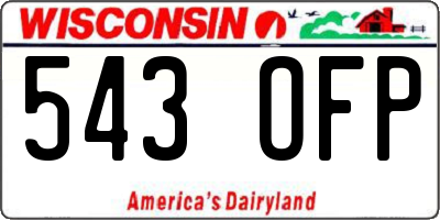 WI license plate 543OFP