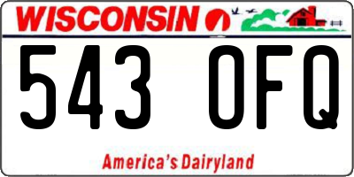 WI license plate 543OFQ