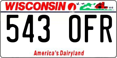 WI license plate 543OFR