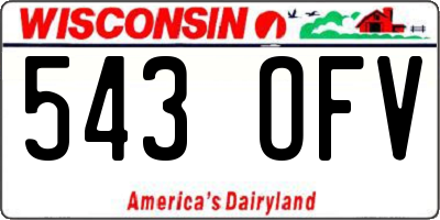 WI license plate 543OFV