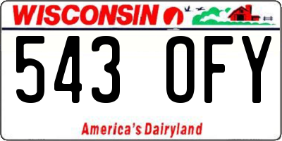 WI license plate 543OFY